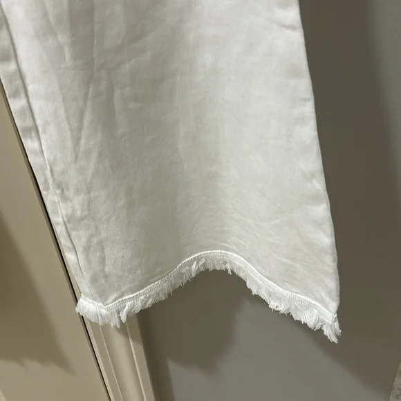 Umgee white cotton flair leg pull on pants - Picture 2 of 8